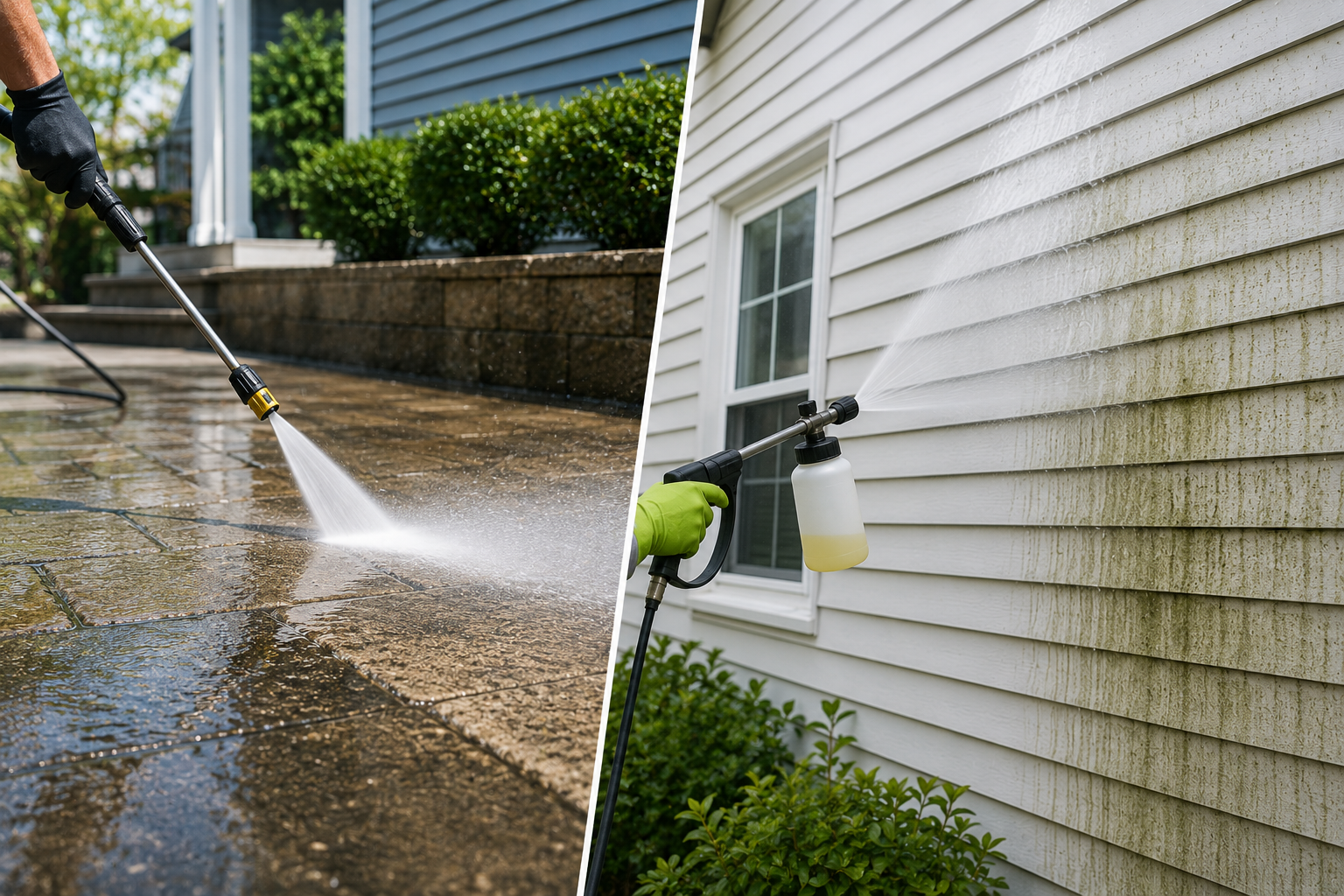 pressure washing vs soft washing