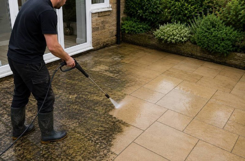 Remove Black Spots from Patio
