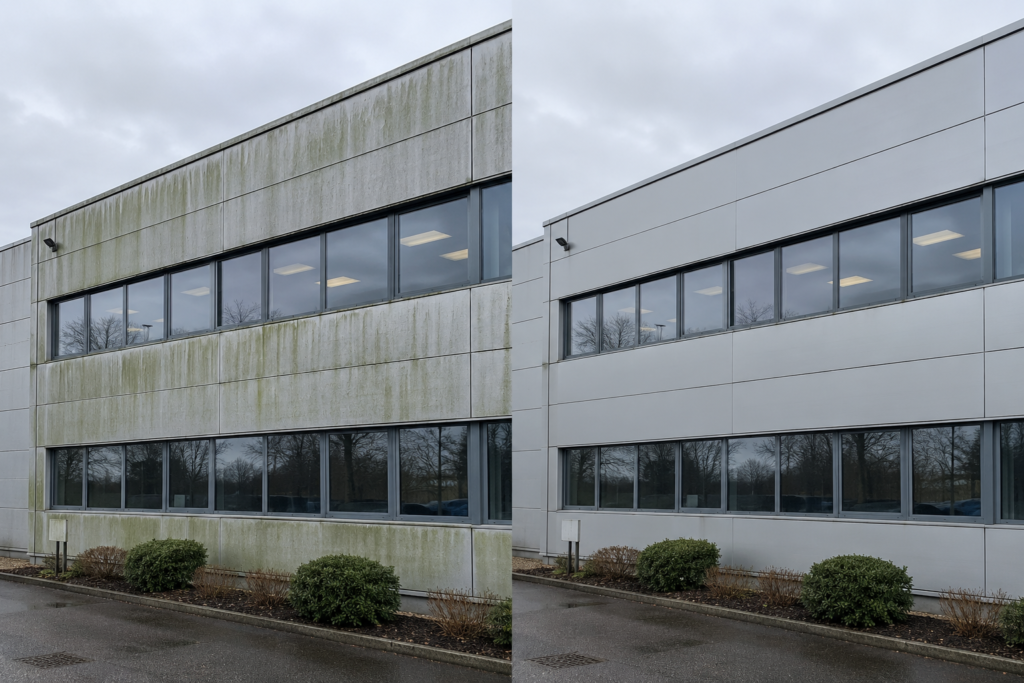 Professional Cladding Cleaning Services in West London 3 Cladding cleaning before and after in West London