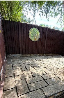 Garden patio after cleaning