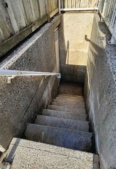 Basement steps after cleaning